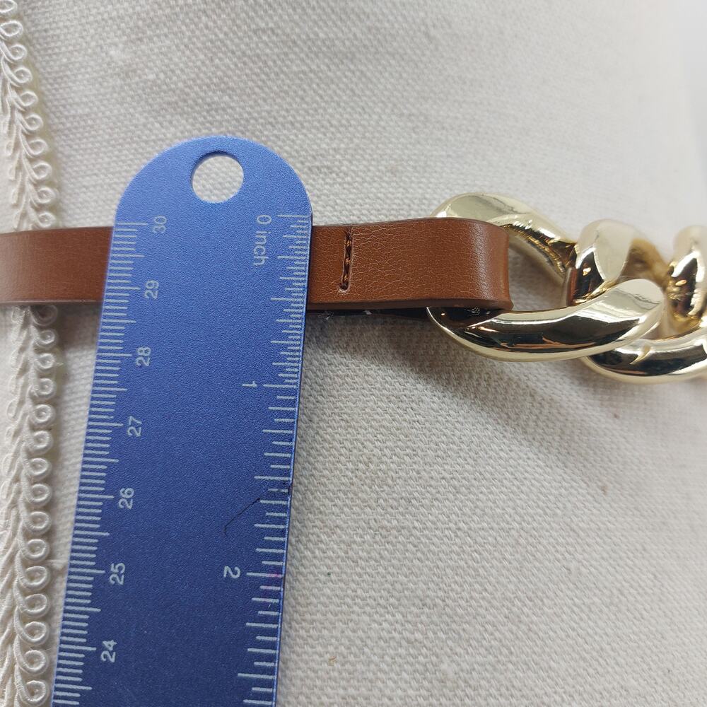 Express Brown Glam Party Fashion Women's Belt Synthetic Size XS/S - Picture 6 of 7
